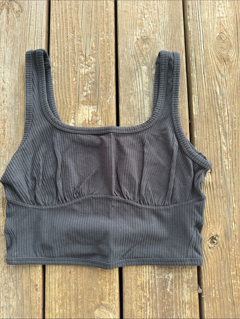 Lululemon Ribbed Crop Tank Top in Black